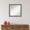 Beveled Bathroom Wall Mirror, Pinstripe Plank Grey Narrow Frame